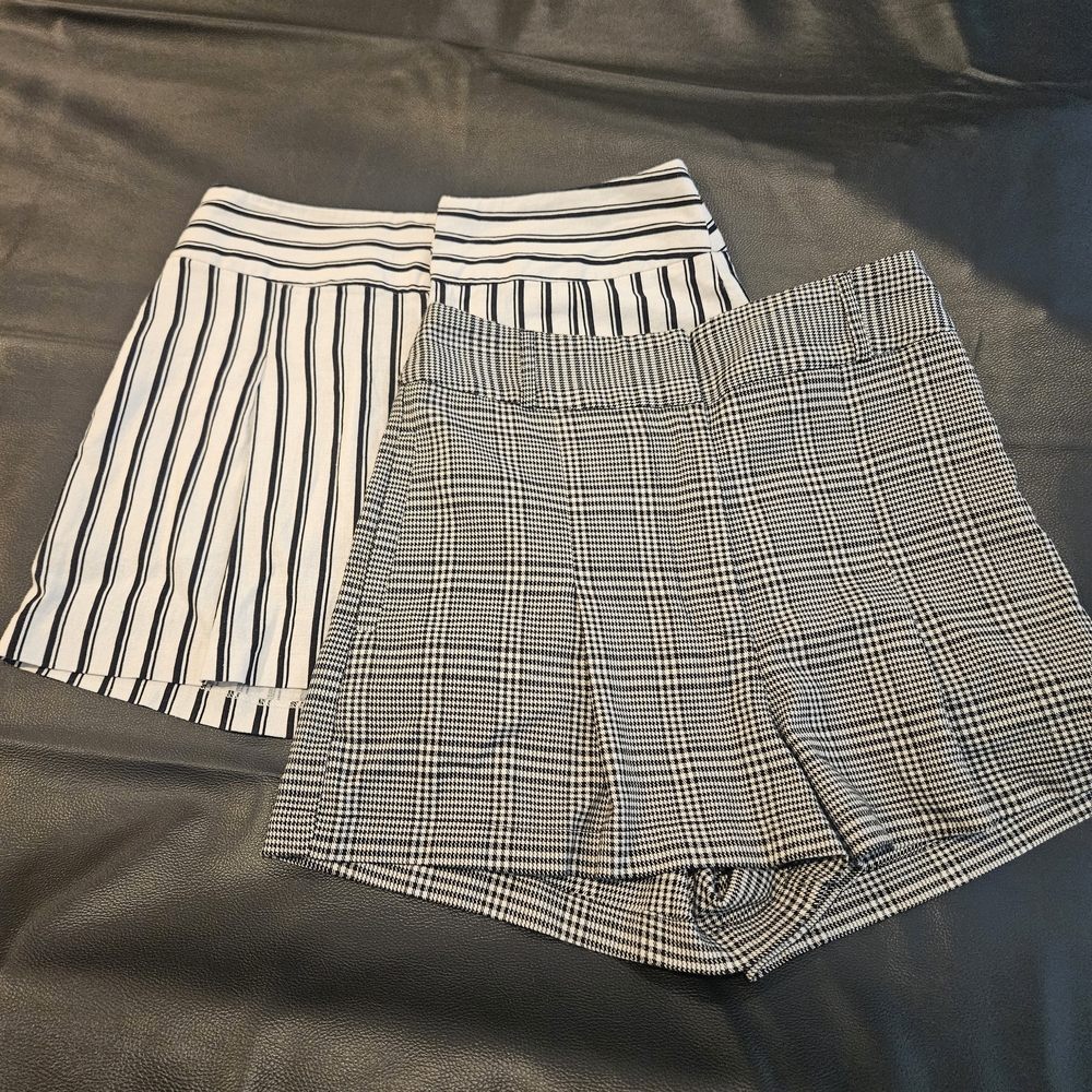 2 PAIR Forever 21 Black & White Striped Women’s Shorts